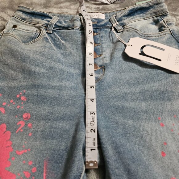 Kancan Womens Paint Splashed Jeans Sz 11 - Picture 2 of 15